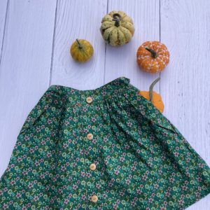 jupe coton , imprimé fleurs - Aline Creations